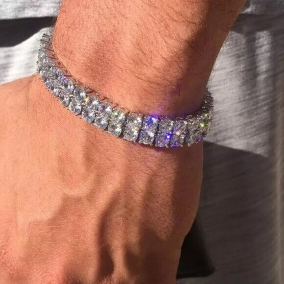 18k 26ct Double Tennis Bracelet - Picture 1 of 6